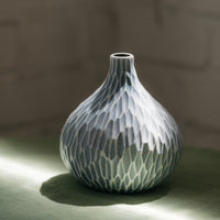 Vase gourde bleu pastel/blanc